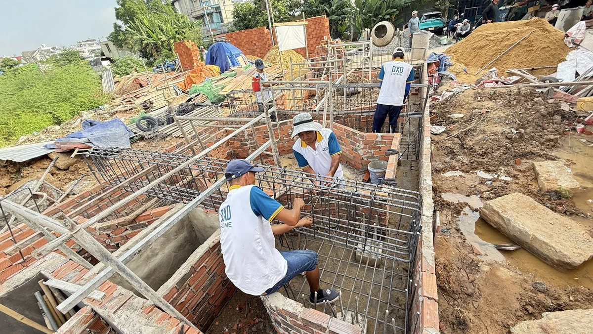 Quá trình thi công kết cấu công trình nhà phố do DXD Home thực hiện tại TP.HCM